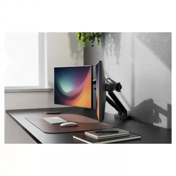 Monitora stiprinājums DIGITUS Dual diviem 35 collu ekrāniem, skava, 2×10 kg, VESA 75×75–100×100, slīpums -45–90°