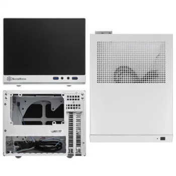 SilverStone SUGO SG13 - Galddators - Mini-DTX - bez barošanas bloka (AT / PS/2) - Melns, Balts - USB/Audio (SST-SG13WB-Q)