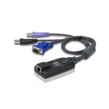 ATEN KA7177-AX USB – VGA uz Cat5e/6 KVM adaptera kabelis (CPU modulis) ar viedkaršu lasītāju un virtuālo datu nesēju atbalstu