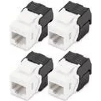 Digitus CAT 6 Keystone Jack neslēgts 4 gab. plakans melns balts RJ-45