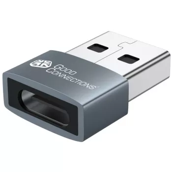 Good Connections Adapter USB 2.0 Kontaktdakša A uz USB-C Ligzda Alumīnija Korpuss Pelēks (USB-AD203)