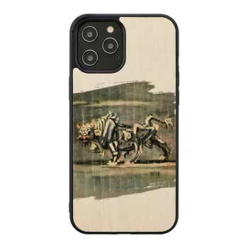 Telefona maciņš Man and Wood iPhone 12 / 12 Pro — balta vērša dizains