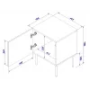 Naktsgaldiņu komplekts 2 gab. cama meble PALAZZO 44.5×40×59 cm melns un ozolkoka krāsā — 1 durvis, matēts lamināts, metāla kājas
