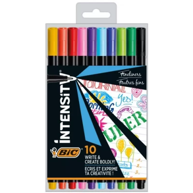 BIC Fineliners INTENSITY FINE BCL daudzkrāsu, komplekts 10 krāsas CEL1011727