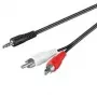 Wentronic Goobay 3,5 mm ligzdas/RCA adaptera kabelis HQ, Melns, 0,5 m - 3,5 mm ligzdas spraudnis (3 kontaktu, stereo) > 2x RCA spraudnis (audio kreisais/labais) (51701)