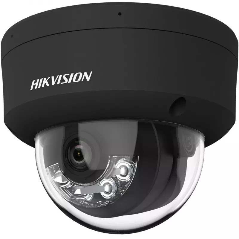 Hikvision Pro Series AcuSense DS-2CD2163G2-LIS2U (2.8mm) (Melns) kupola IP kamera, iekštelpām un ārtelpām, 5 MP, griestu/sienas montāža