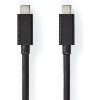 Nedis USB kabelis | USB 3.2 Gen 2x2 | USB-C™ spraudnis - USB-C™ spraudnis | 100 W | 4K@60Hz | 20 Gbps | niķelēts | 1,00 m | Apaļš | PVC | Melns | Kaste