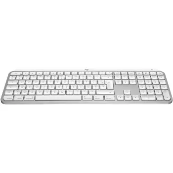 Logitech Master Series MX Keys S for Mac - pilna izmēra tastatūra - fona apgaismojums - bezvadu - Bluetooth LE - AZERTY - franču - gaiši pelēka (920-011626)