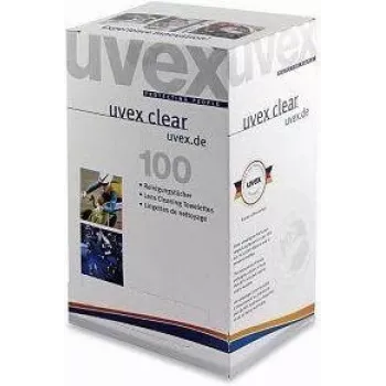 UVEX 9963005 tīrīšanas salvetes iepakojumā 100 gab. aizsargaprīkojuma un ekipējuma kopšanai