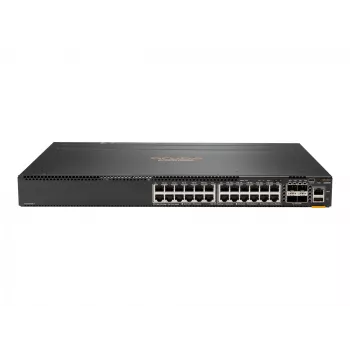 HPE Aruba 6300F Switch - L3 pārvaldāms - 24 x 10/100/1000 + 4 x 1/10/25/50 Gb SFP56 (uplink/stacking) - priekšpuse uz aizmuguri