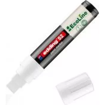 Marķieris Edding 52 EcoLine balts 4.0–15.0 mm, uzpildāms baltās tāfeles/krīta marķieris