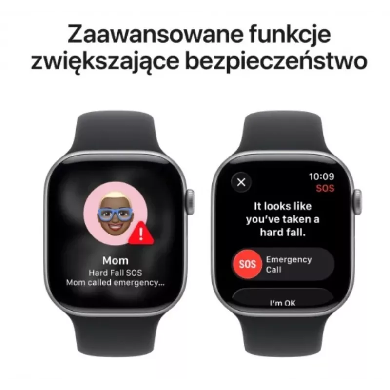 Apple Watch Series 11 GPS+Cellular 46mm Kosmosa Pelēks Alumīnija Korpuss ar Melnu Sporta Siksniņu M/L