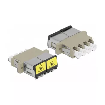 Optiskās šķiedras savienotājs DeLOCK 86904 LC Quad sievišķais uz LC Quad sievišķais, multi-mode, bēšs