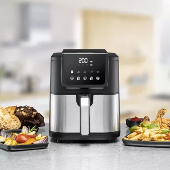 Gaisa fritieris Rommelsbacher FRH 1500 — 5 L, 1500 W, nerūsējošais tērauds/melns