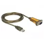 Seriālais kabelis DeLOCK 65840 USB Type-A DB-9 1.5 m Melns Dzeltens