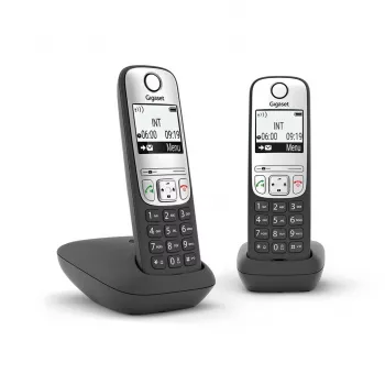 Gigaset A690 Duo analogais telefons ar zvanītāja ID, melns/sudrabs