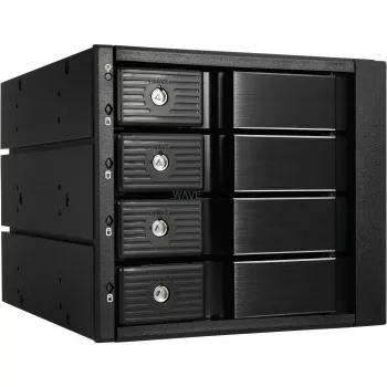 SilverStone SST-FS304-12G ārējais 3.5 collu korpuss, 4 nodalījumi - melns