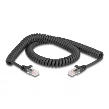 DeLOCK RJ45 spolēts tīkla kabelis vīrietis-vīrietis Cat.5e 2 m melns