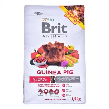 Pilnvērtīga jūrascūciņu barība Brit Complete granulas 1.5 kg – sabalansēts uzturs ar 12% olbaltumvielu, 16% šķiedrvielu, vitamīniem