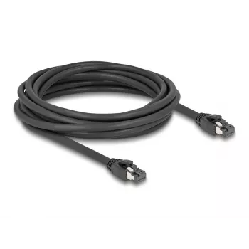 Delock tīkla kabelis - RJ-45 (vīriešu) uz RJ-45 (vīriešu) - 5,0 m - 7,5 mm - S/FTP - CAT 8.1 - bez halogēna, ar aizsargvāciņu - līdz 40 Gbps datu pārraides ātrums - Melns (80236)