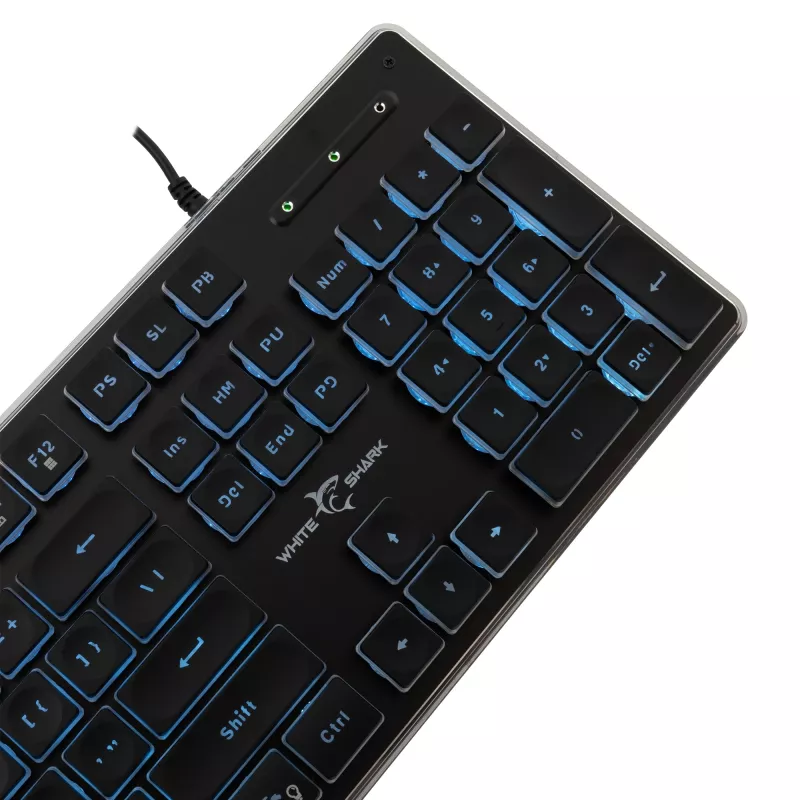 Mehāniskā spēļu tastatūra White Shark Tachi Black US izkārtojums RGB fona apgaismojums