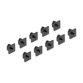 DeLOCK Putekļu aizsargvāciņš RJ10 Jack Grip 10 gabali Melns