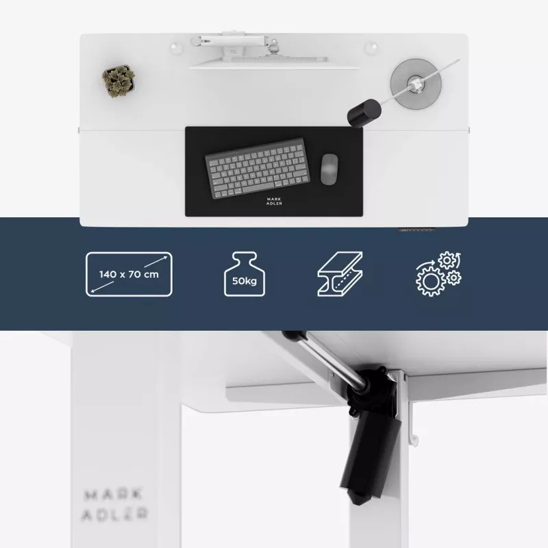 mark adler Leader 7.3 White — regulējama augstuma ergonomiskā darba vieta