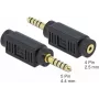 Audio adapteris DeLOCK 65996 4.4 mm 5 kontaktu ligzda uz 2.5 mm 4 kontaktu spraudni, melns