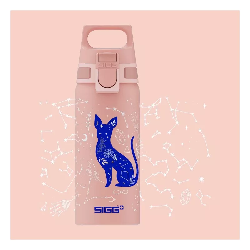 Sigg 6005.10 alumīnija dzeramā pudele — 600 ml, 7,1 cm diametrs, 145 g, zila/rozā