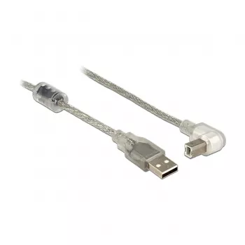 USB kabelis DeLOCK 84811 USB 2.0 0.5 m USB A USB B Caurspīdīgs Sudraba