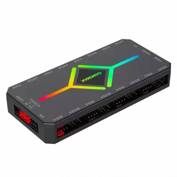 Gamemax V4.0 ARGB PWM HUB BK - Melns ventilatora un RGB centrmezgls ar tālvadību