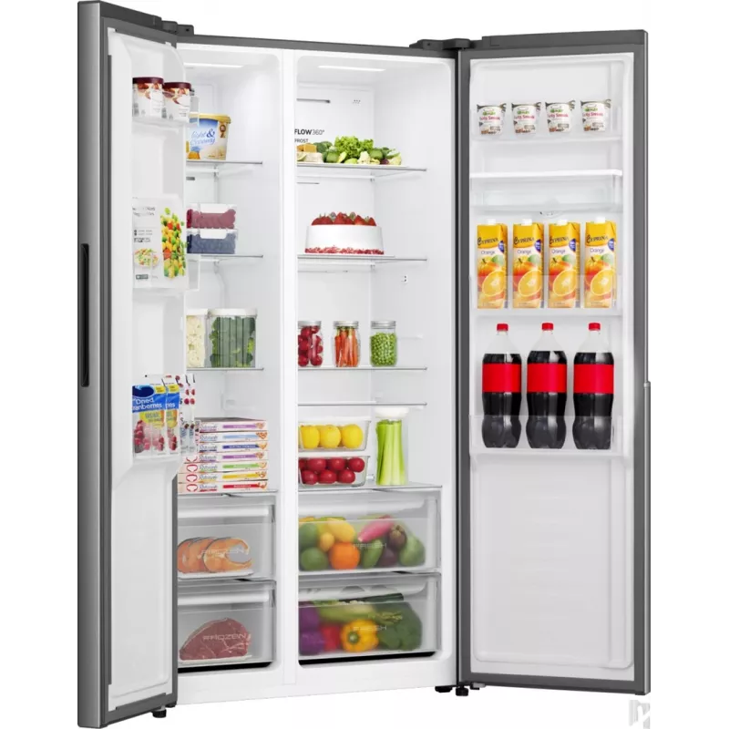 Gorenje HZF55082 NRS917E41XWD G400 Brīvstāvošs Amerikāņu stila ledusskapis, Pelēks, 2 durvis, Skārienvadība, LED