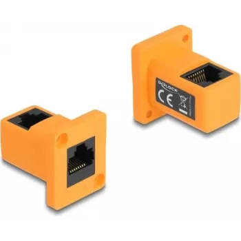 DeLOCK D-Type modulis RJ45 ligzda-ligzda 90° leņķī oranžs
