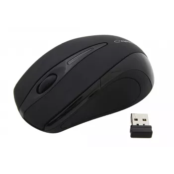Bezvadu RF pele ESPERANZA EM101K, ambidekstra, 1000 DPI, 2.4 GHz nano USB uztvērējs, melna