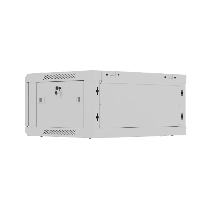 Pie sienas montējams 19 collu instalācijas skapis LANBERG WF01-6404-00S 4U 600×450 mm, pelēks