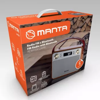Auto radio MANTA RDI915X — FM uztvērējs ar Bluetooth 2.1, USB, microSD, 1200 mAh akumulatoru, 10 W jaudu