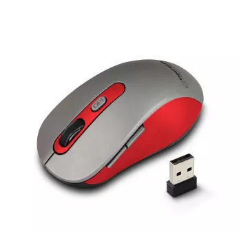 Bezvadu optiskā pele ESPERANZA EM131R 2.4 GHz, 1600 DPI, abpusēja, nano USB uztvērējs, 6 pogas, pelēka