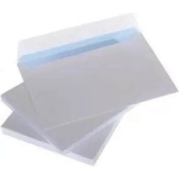 Aploksnes ar svītru C4 229x324mm, baltas 90g, kaste 500 gab.