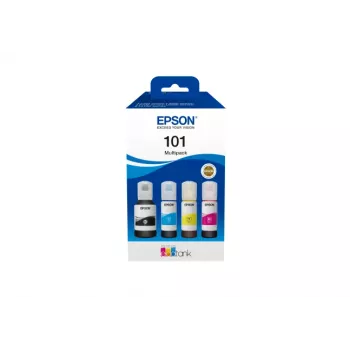 Oriģinālā Epson EcoTank tintes pudeļu 4-krāsu komplekts — Melna 127 ml, Ciāna/Magenta/Dzeltena 210 ml (C13T03V64A)