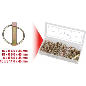 Saspīlēšanas tapu komplekts ks tools 970.0550 — 50 gab., dažādi diametri un garumi