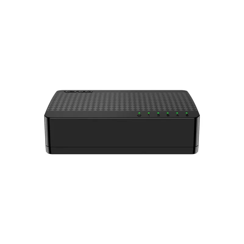 Tīkla slēdzis TENDA SG105M — 5 portu Gigabit Ethernet (10/100/1000), melns, darbvirsmas/sienas montāža