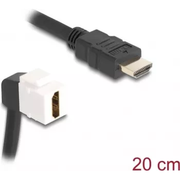 DeLOCK Keystone modulis HDMI vīrietis-sieviete 90° leņķis 8K 60 Hz 20 cm melns