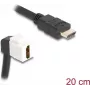 DeLOCK Keystone modulis HDMI vīrietis-sieviete 90° leņķis 8K 60 Hz 20 cm melns