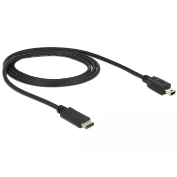 USB kabelis DeLOCK 83603 USB 2.0 1m USB C – Mini-USB B Melns