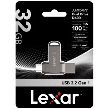 USB zibatmiņa Lexar Dual Drive D400 32GB USB-C/A 3.1 100MB/s