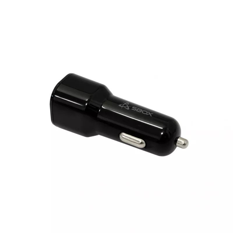 Auto lādētājs SBOX CC-038 38W Melns — divu portu USB barošanas adapteris transportlīdzeklim