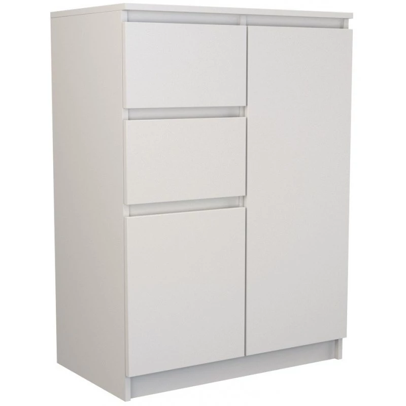 Kumode Top e shop 2D2S BIEL — 2 atvilktnes, balta, 700×400×970 mm, skaidu plātne