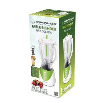 Galda blenderis ESPERANZA EKM023G Piña Colada Green, 350 W, 1,5 L trauks, 3 programmas, nerūsējošā tērauda asmeņi