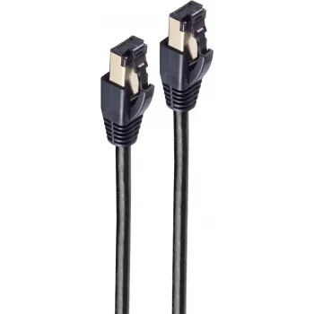 Tīkla kabelis ShiverPeaks SC08-41015 Patch Cable Cat. 8.1 F/FTP PIMF 0,5m Melns