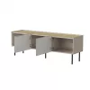 TV skapis Cama Meble FELLINI 150x40x52 cm, smilškrāsas rāmis, eļļots ozola virsma